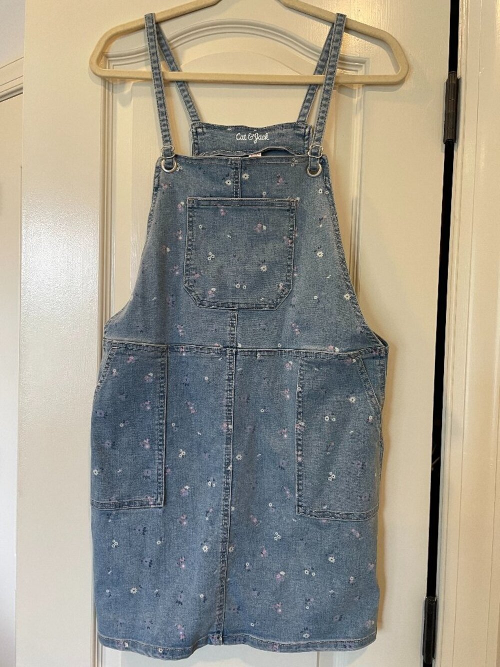 Girl's Floral Print Overall Dress